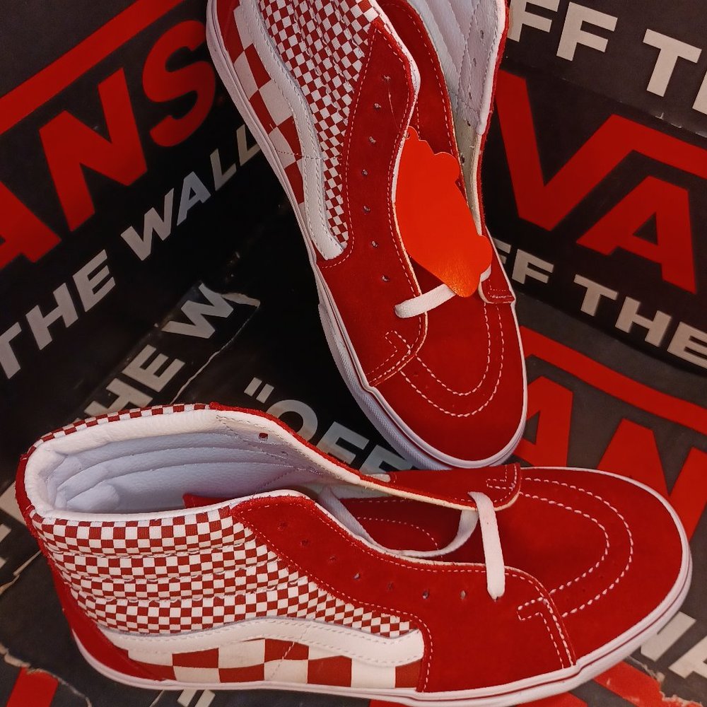 Vans Sk8-Hi Mix Checker Chili Pepper Men's 8/Women's 9.5 no box VN0A38GEVK5